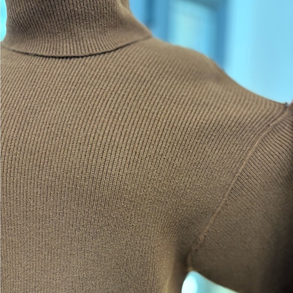 Free People Softly Structured Cowl Neck Terracotta Brown Relaxed Fit Sweater XS - Picture 5 of 10